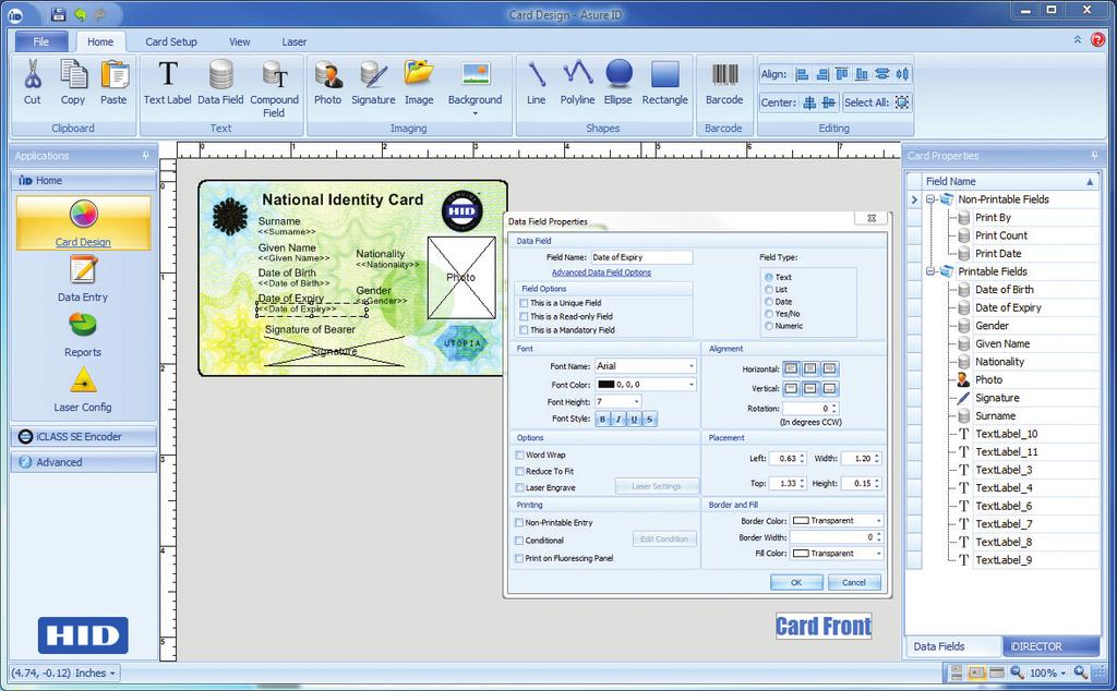 Asure ID 7 Card Personalization Software 1 2 TOOLS AT YOUR FINGERTIPS HID Global software engineers collaborated with usability experts to give Asure ID 7 a highly productive interface.