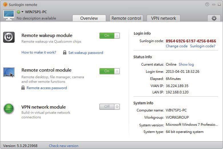 in the Windows system Step 5 Make sure that "Remote wakeup module" and "Remote