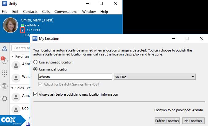Main Window Click the Availability Rules option to choose actions to trigger when your availability changes.
