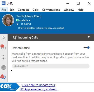 Preferences Figure 43. Remote Office Settings Call Waiting Call Waiting allows you to answer another call while you are engaged in an active call. The caller s line identification is provided.