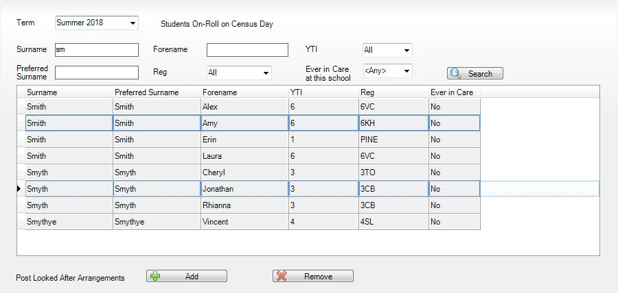 03 Producing the School Census Summer Return TIP: Click the Search button to display a list of pupils who have not been defined as having PLAA.