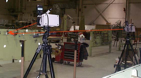 The set up that was used is shown below: Measuring with the hand held probes is as simple as pointing the cameras roughly at the area of interest, placing the probe on the point of interest and