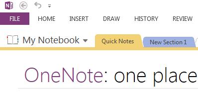 OneNote QRG Building a Notebook CREATING A NEW NOTEBOOK When you create a notebook for the first time, you are actually naming the OneNote folder that each