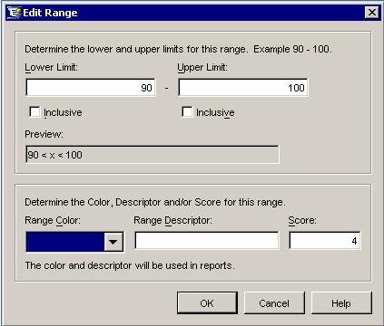 Migration Documentation 4 Ranges 9 Sample Range Migration 2 A user-defined range with NO color and range descriptor defined The following example shows a user-defined range that was created in SAS IT