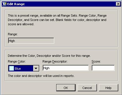 12 Ranges 4 Chapter 1 Sample Range Migration 3 A system-defined range (High, Low, or Missing) The following example shows a system-defined range that was created in SAS IT Service Level Management 1.