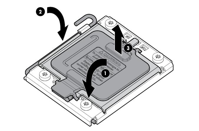 Remove the cover. CAUTION: Be sure to close the processor socket retaining bracket before closing the processor locking lever.