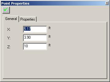 TOOLBARS AND DIALOG WINDOWS Chapter 4 To change the location of the point, double-click on the point to open its property box (Fig. 4.9-1). Edit the coordinates.