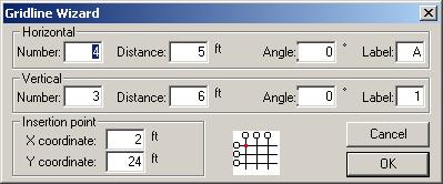 Chapter 4 TOOLBARS AND DIALOG WINDOWS 4.10 GRIDLINE TOOLBAR Gridline Wizard. This tool opens a dialog box to create a series of gridlines with user-defined spacing and labels.