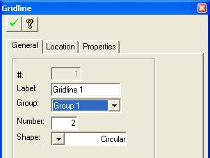 You can change the position, orientation, length and label of each gridline individually (Fig. 4.10-1). FIGURE 4.10-1 GRIDLINE WIZARD PROPERTY BOX Draw user defined gridlines.