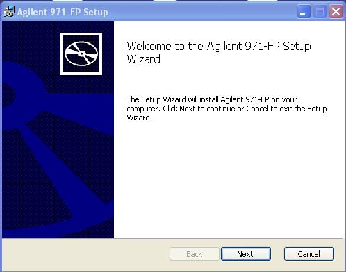 exe file located in the folder extracted from the file "Agilent 971-FP Flash Purification System Control Software.zipx".