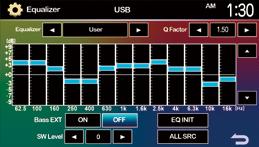 LEVEL 3 Volume Link EQ LEVEL 2 Space Enhancement 13-Band Equaliser [KW-V820BT/V520BT/V420BT/V320BT/V220BT] Use the 13-Band Equaliser to manually adjust the sound to your taste.