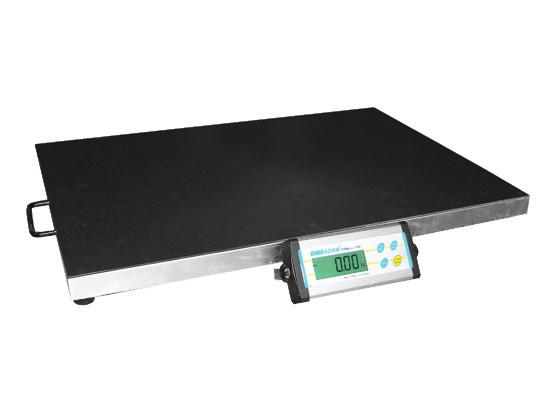 4lb/200g Stainless steel platforms Adjusting feet and level RS-232 bi-directional interface Battery powered / AC Adaptor 4 weighing units