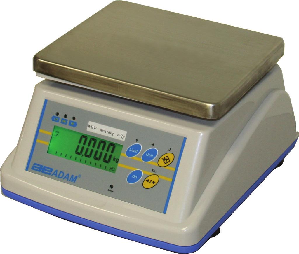 scales feature an IP65 rated wash down housing and a large stainless steel weighing pan.