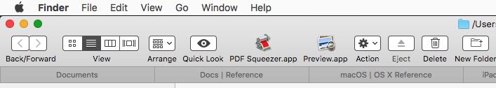 Taking a closer look: Finder Multiple Windows Organized as Tabs (Closer View) Merge Multiple