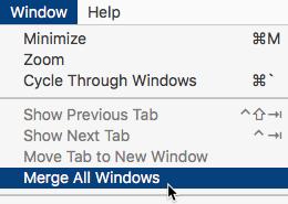 Merge All Windows Switching Though Tabs.