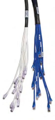 Standard and mini CAT6 available Braided sleeve allows flexibility, while keeping cables in a manageable bundle CAT6 couplers in our modular
