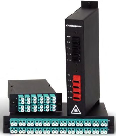 The 1U accepts four modules and/or adapter panels and holds up to 96 fibers. The 2U accepts eight modules and/or adapter panels and holds up to 192 fibers.