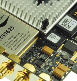 All data acquired by the on-board A/D converters flows through the Coprocessor FPGA, allowing user-defined FPGA circuit to process the