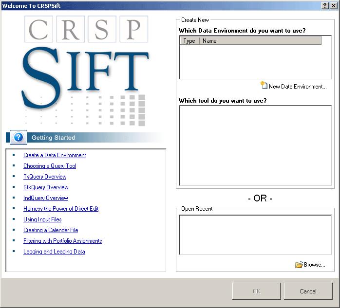 Getting Started with CRSPSift Running CRSPSift The installation wizard places a shortcut to the application in your Start menu and an icon on your desktop.