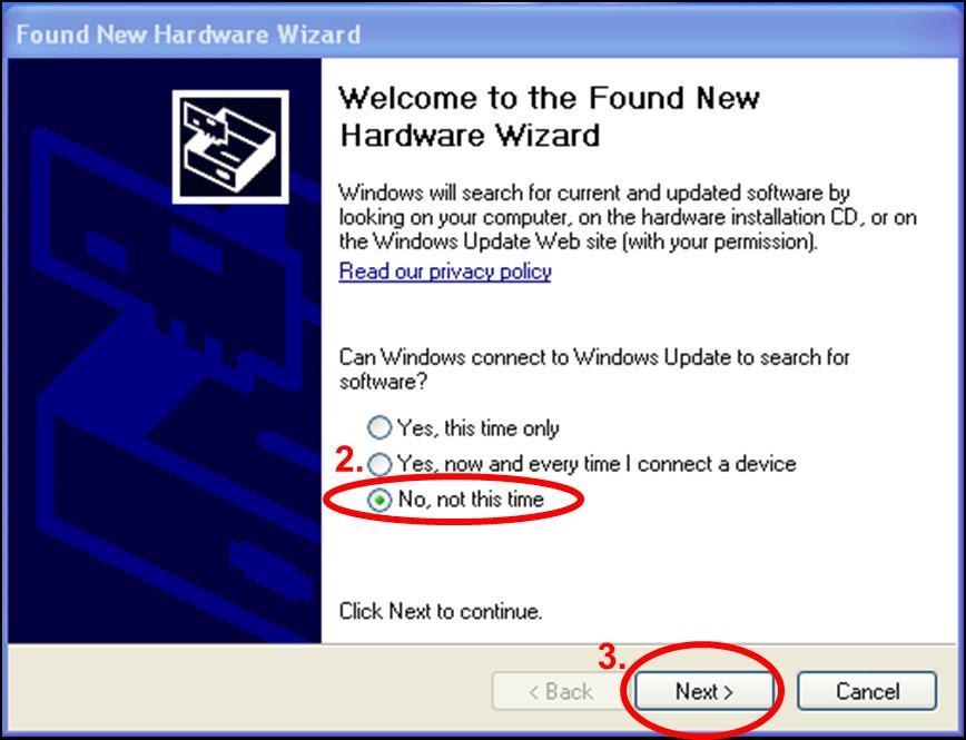 Step 2 Windows automatically detects the new device 1.