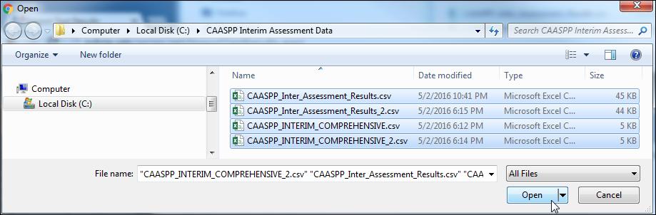Import Test Results Other Tests The process of importing other test results through the Import Test Results form is similar to how the CAASPP Test Results are imported.