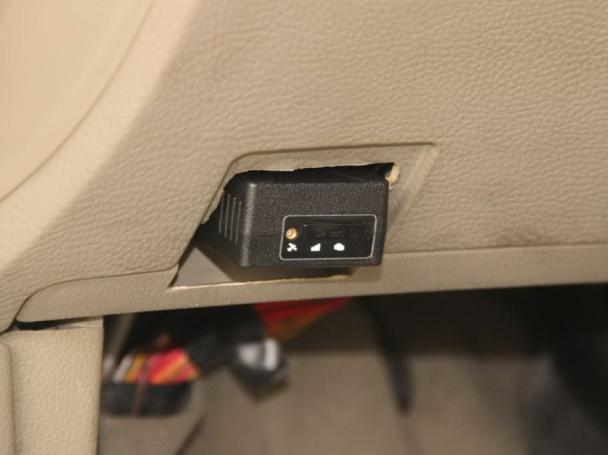 Park the car and make sure engine is off, align the OBD connector of the device with the