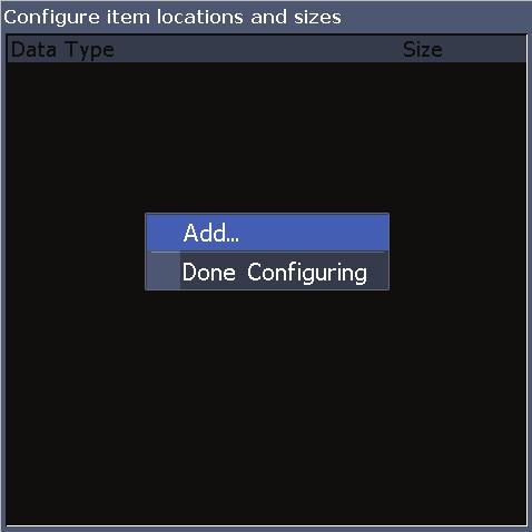 Pages Configure Used to select and customize overlay data for display on the DSI screen. 6. Press Menu and select Return to overlays. 7.