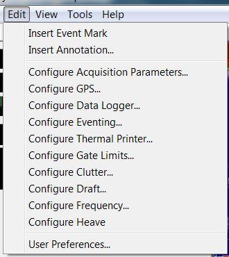 The event mark contents can be configured by selecting Configure Events under the File menu. In addition, an event mark can also be inserted by clicking the corresponding toolbar button.