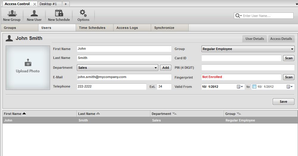 Now you can also see our new user has been added to our access control.