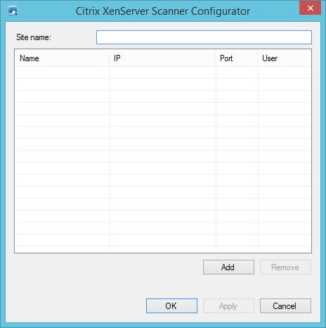 CONNECTOR SPECIFIC OPTIONS CITRIX XENSERVER The Citrix XenServer connector uses an API connection. 1. In the Site name text box, enter a site name for this collection of XenServer servers. 2.