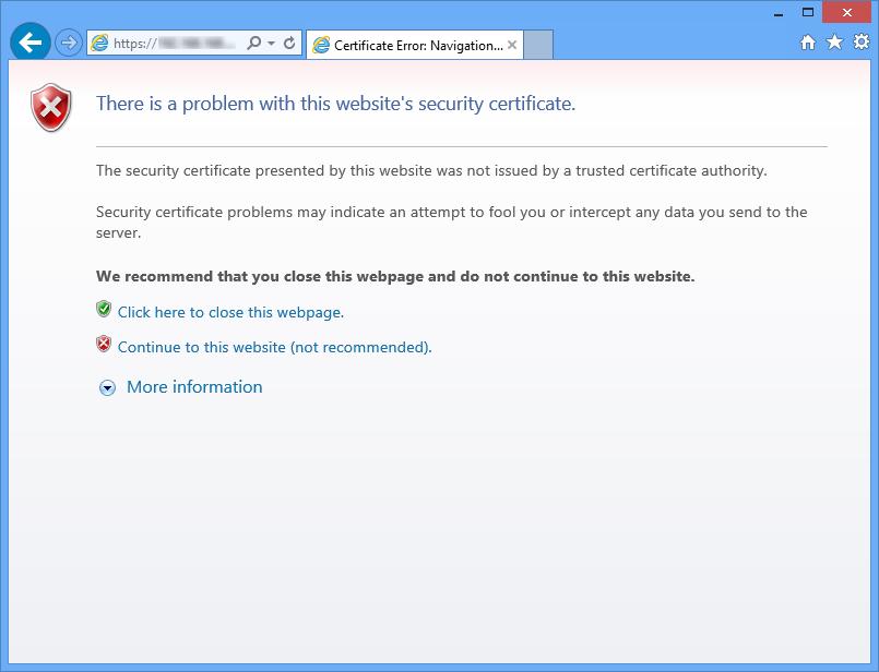 A default XenServer installation uses a self-signed certificate for TLS/SSL.