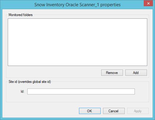 CONNECTOR SPECIFIC OPTIONS SNOW INVENTORY ORACLE SCANNER The Snow Inventory Oracle Scanner connector reads data from files in a folder.
