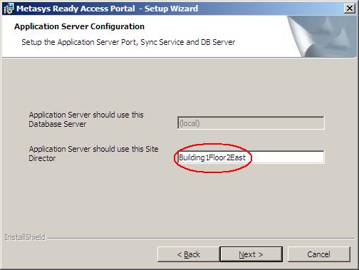 Enter a valid existing SQL Server name and password or enter a new SQL Server name and password. The Ready Access Portal software creates a new SQL Server user with those credentials.