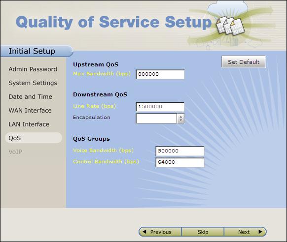 Configuration process 3 Wizard pages Step 6 Quality of Service Setup page Background QoS is a system that reserves some amount of bandwidth for critical functions at times when your Internet