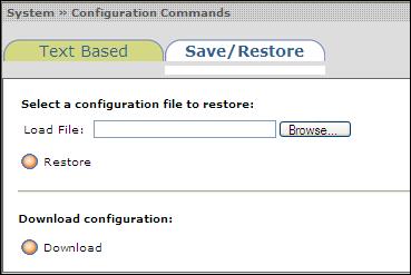 3 Wizard pages Backup configuration file Step 2 On the menu in the left pane of the window, click Configuration. In the display in the right pane, click the Save/Restore tab.