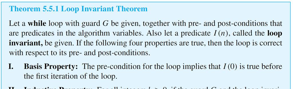 Loop Invariants The