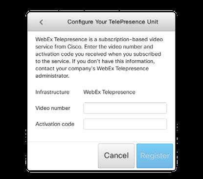 Cisco TelePresence Video Systems Contents Introduction Provisioning set-up (When using a provisioning system) Start the Provisioning Wizard Tap the user name in the upper left corner, and tap
