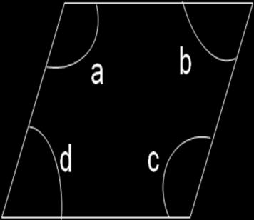 a, b, c and d are angles at a point that add up to 360 degrees (e, f, g and h are also angles at a point). The interior angles of a triangle add up to 180.