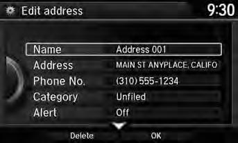 Personal Information Address Book System Setup The following items are available: Address: Enter an address on the character input screen when prompted. 2 Address P.