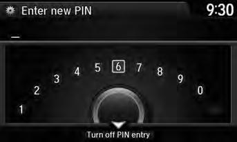 System Setup Personal Information PIN Numbers PIN Numbers H SETTINGS button Navi Settings Personal Info PIN Number Set a four-digit PIN for protecting personal addresses and your home address.