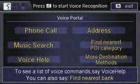 Voice Control Operation Quick Reference Guide - Voice Portal Screen a Press and release the d (Talk) button on the top screen of any mode.