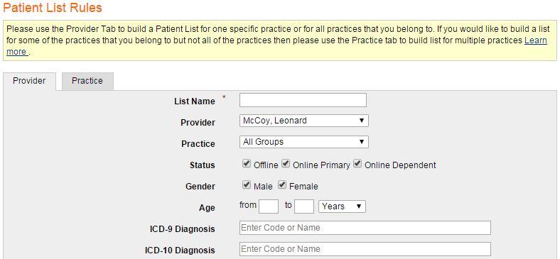 ICD-10 Test Scenario for Build Patient List Workflow Scenario Verify that you can build a patient list by using the ICD-10 criterion Test patient record created.