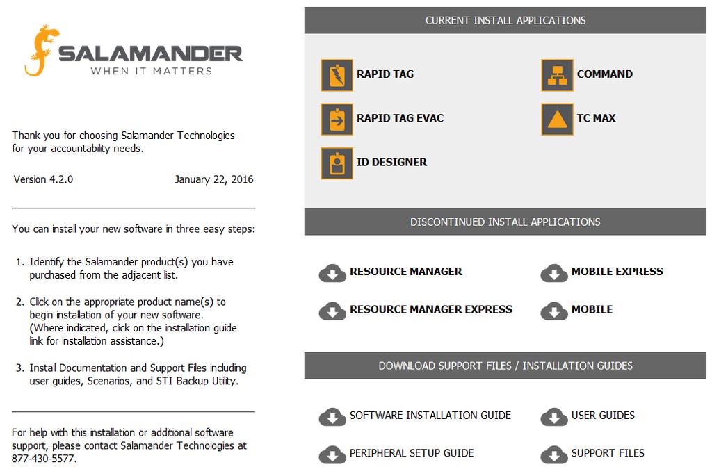 NOTE: The COMMAND installation will include SQL Server and Microsoft Visual Studio Report Viewer. Step 4: Follow the prompts in the Salamander Setup Wizard.