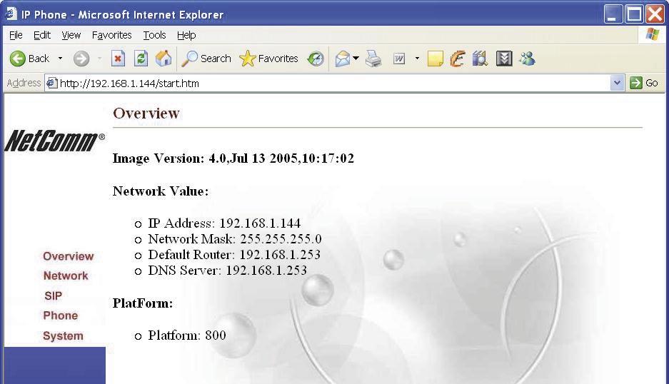 Chapter 5: V85 Web-based Configuration Web Login Open your Web browser (IE or Netscape) and enter the IP address of the V85 in its address bar. You will see the login window.