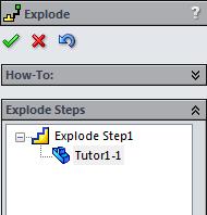 Lesson 11: Visualization 6 When the part is released (release the left mouse button), the explode step is created.