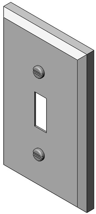 Lesson 4: Assembly Basics Exercises and Projects Creating the Switchplate Assembly Task 1 Modifying Feature Size The switchplate created in Lesson 3 requires two fasteners to complete the assembly.