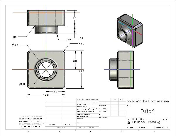 Lesson 7: SolidWorks edrawings Basics The crosshairs colors indicate the following: Color Red Blue Green Axis X-Axis (perpendicular to YZ plane) Y-Axis (perpendicular to XZ plane) Z-Axis