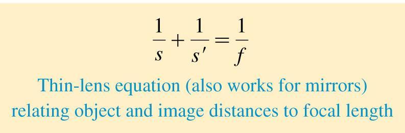 The Thin-Lens Equation Finally this is