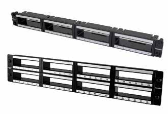 Accessories 6 Copper/Fibre Cassette Panel Fits all 19" racks, frames and cabinets Supplied with Rack Snaps, Cage Nuts or Screw Fixings Simple, easy insertion with push down clip Accommodates 4 6, 5e