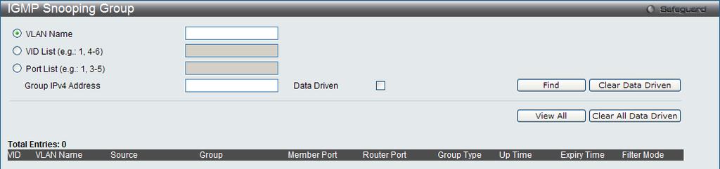 Figure 4-49 IGMP Router Port window VID Enter the VLAN ID of the multicast group. Click the Find button to locate a specific entry based on the information entered.